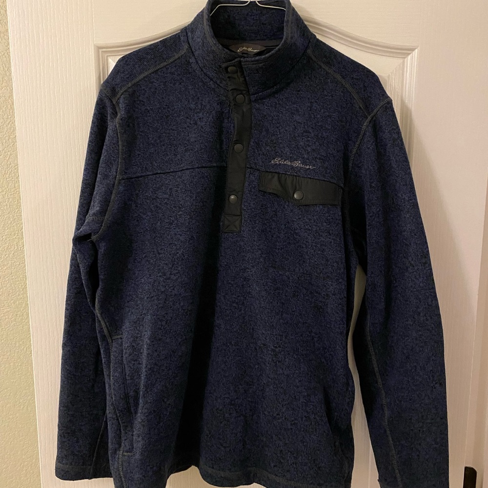 Eddie Bauer Pull over sweater, Blue, L, Men’s